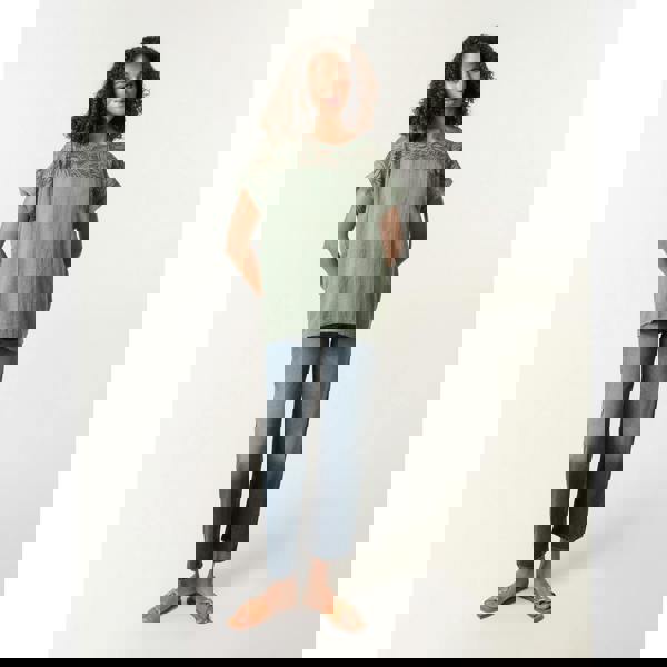 Blue Vanilla Lace Pattern Cotton Top