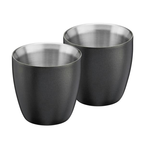 Cooks Professional Insulated Espresso Cups | Pack of 2 | Black