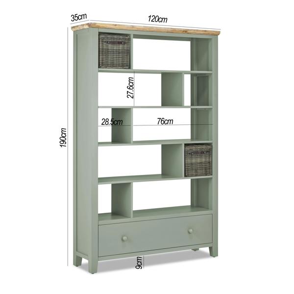 Statement Furniture Florence Room Divider Shelving Storage with Drawer, Fully Assembled