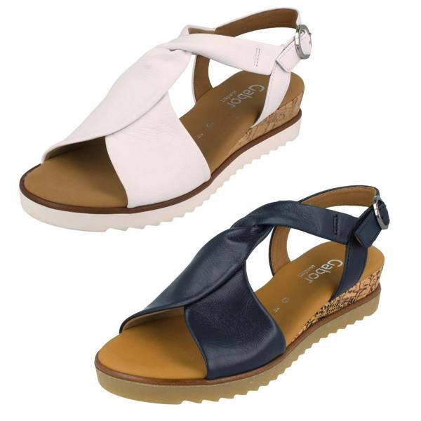 Gabor Ladies Gabor Wedge Open Toe Sandals With Buckle Fastening 62.751
