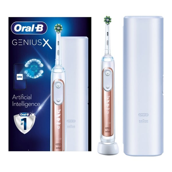 Oral-B Genius X Electric Toothbrush with Travel Case - Rose Gold