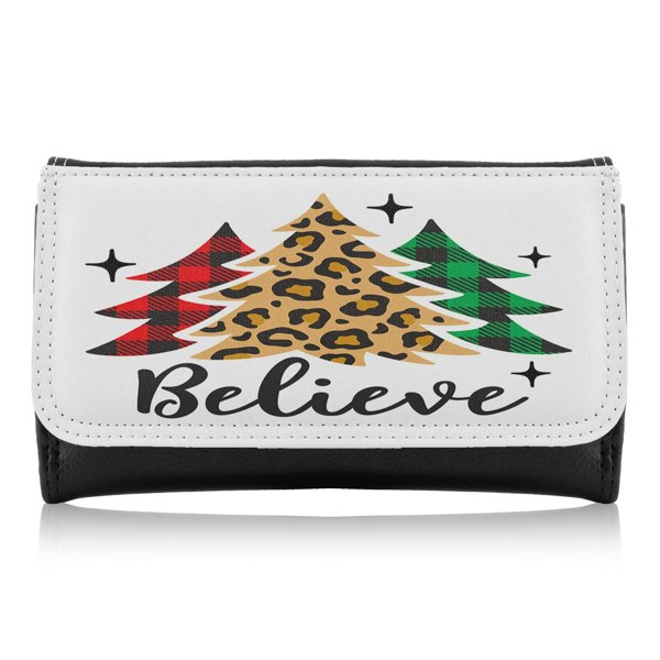 Benjamin Tate Design Christmas Trees With Leopard Print Dining Maxi Purse