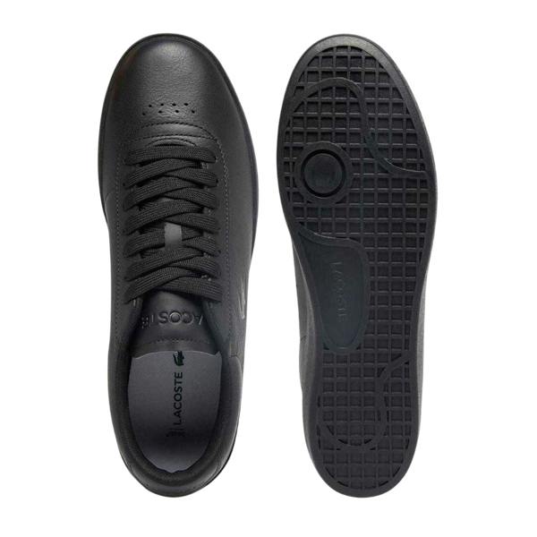 Lacoste Mens Baseshot Leather Flat Trainers - Black - 