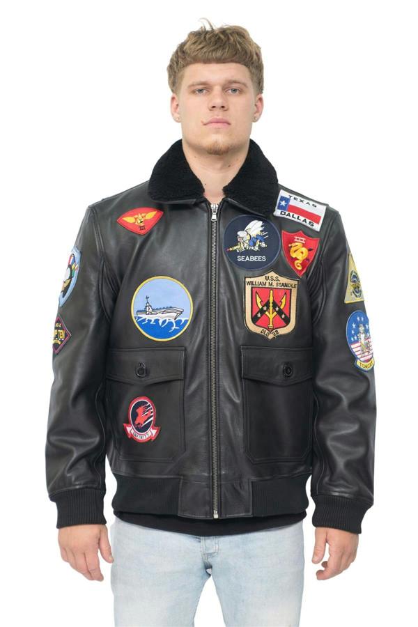 Infinity Leather Mens Top Gun A2 Leather Bomber Jacket-San Diego