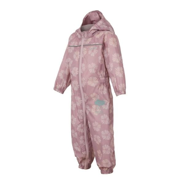 Regatta Great Outdoors Childrens Toddlers Puddle IV Waterproof Rainsuit - Powder Lilac/Pink Haze - 