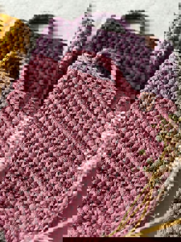 Zuri House Crochet hanging bags | OLD ROSE