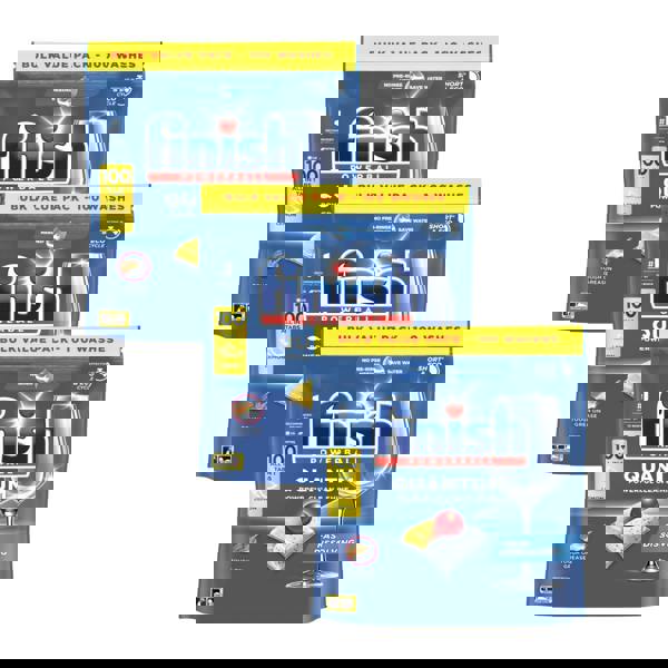 Finish Quantum All in 1 Dishwasher Tablets Lemon Sparkle 100's x3