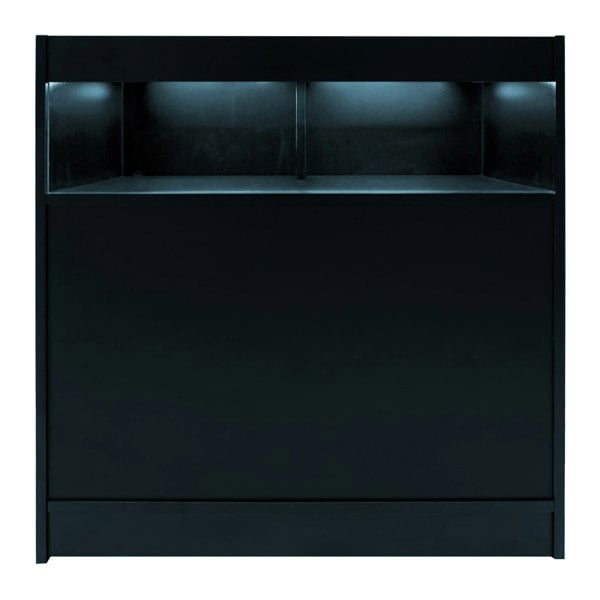 Black Iris LED shop counter set CM60 with two B900 units, featuring sleek design, smooth finish, and integrated lighting for visibility