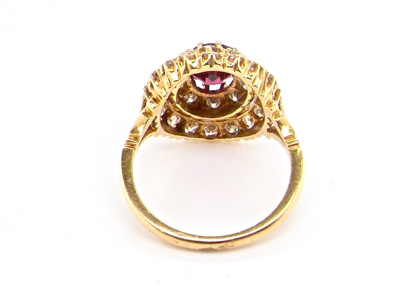 Vintage Tom A ruby and diamond cluster ring