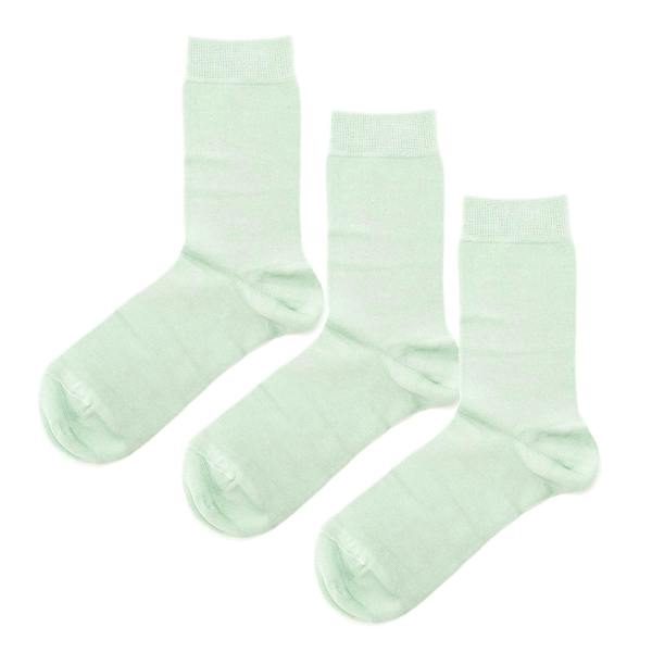 Jemsox Luxury Socks Multipack 3 Pairs / 5-Pairs Mint Green Plain Colour Men's Crew Socks Size 7-12