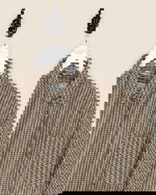 Larsson & Co Olive & Stone Textured Overshirt