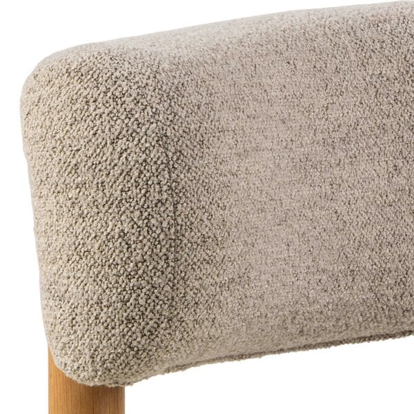 Wyld Haus Nook Cream Boucle Lounge Chair Oak Wood Legs