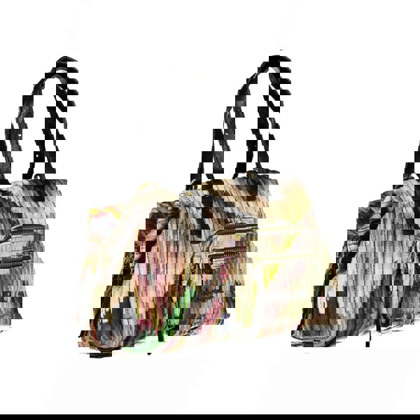 Desigual Multicolored Canvas Handbag with Leather Trim