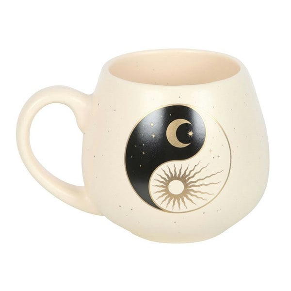 Something Different Yin Yang Round Mug - Beige/Black