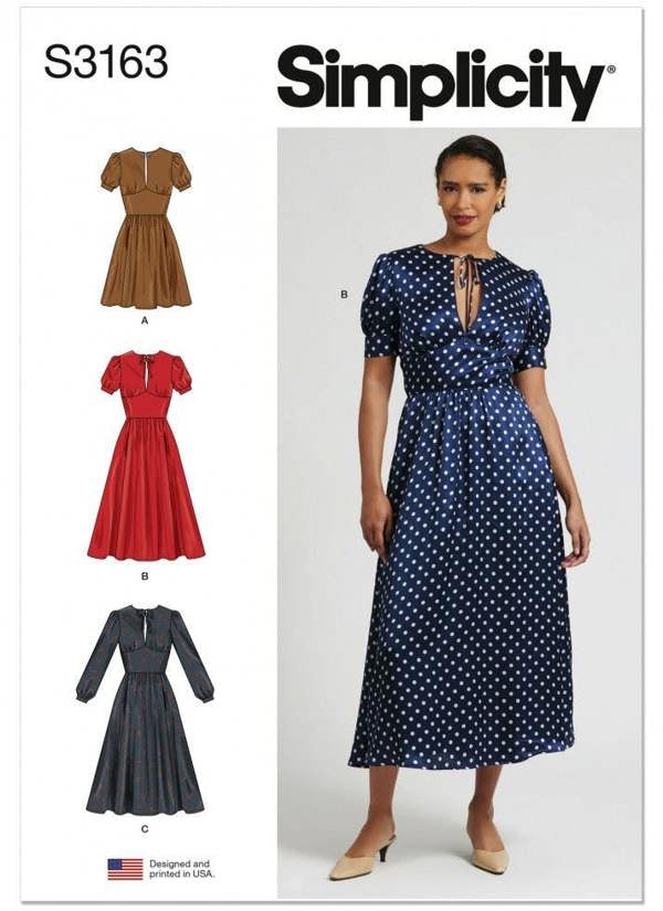 Simplicity Sewing Pattern 3163, Dresses for Women, M1 (10-12-14-16-18) - Intermediate