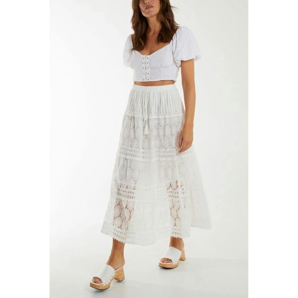 Blue Vanilla Lace Maxi Skirt