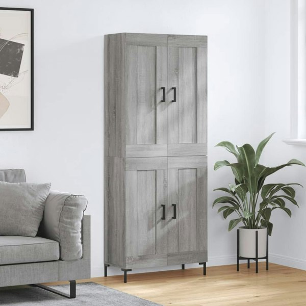 Berkfield Highboard Grey Sonoma 69.5x34x180 cm Engineered Wood