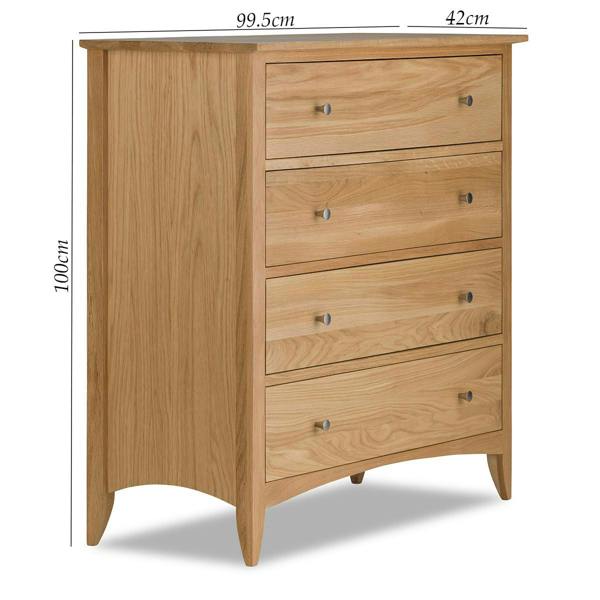 Statement Furniture Edward Hopper Chest of Drawers with 4 Drawers. Assembled Wooden Storage