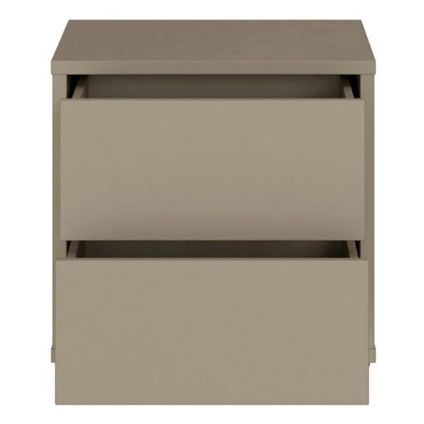 Furniture To Go Alice Springs Low Bedside Cabinet with 2 Drawers Push-to-Open in Taupe