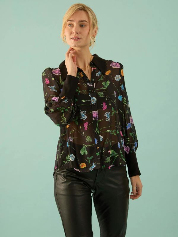 Rose & Nancy Flora Black Floral Print Shirt