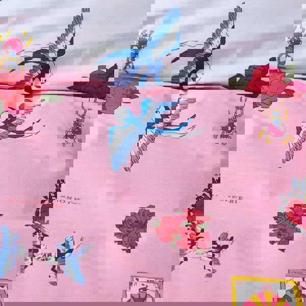 Their Nibs Mon Coeur Cotton Reversible Duvet Cover Set Pink