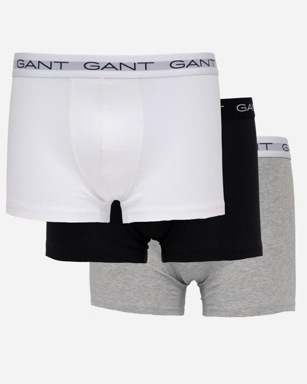 GANT Mens Slim Fit Cotton Jersey Boxer Briefs 3-Pack - 94 Light Grey Melange