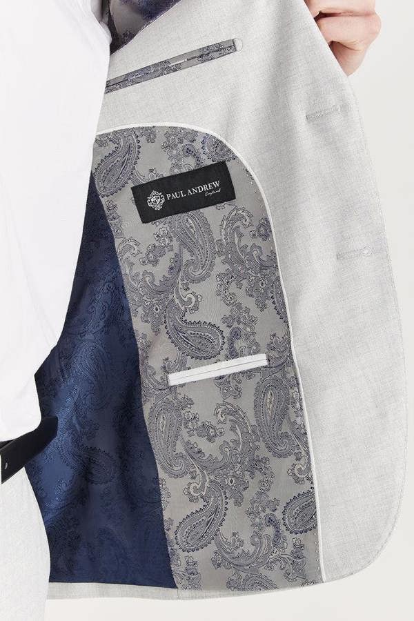 Infinity Leather Men's Silver Lightweight Summer Single-Breasted Blazer