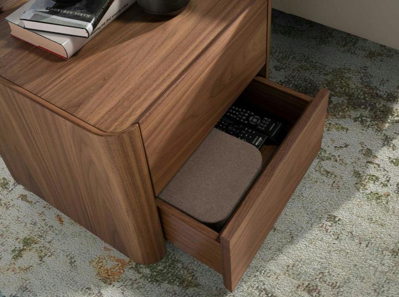 Angel Cerdá Walnut bedside table with lighting 7165