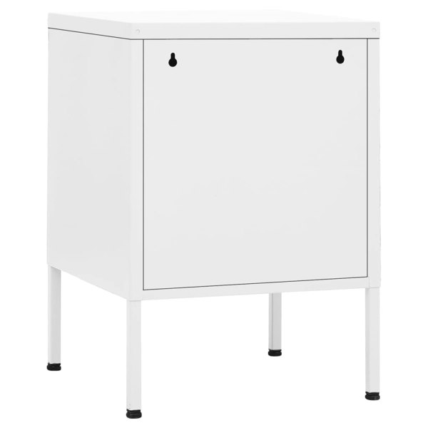 Berkfield Nightstand White 35x35x51 cm Steel