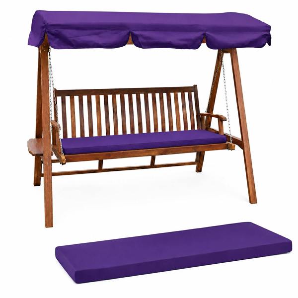 The Garden Marketplace Garden Bench Cushion – 3 Seater Swing Seat Pad with Removable Zipped Cover, 160 × 46 × 6 cm