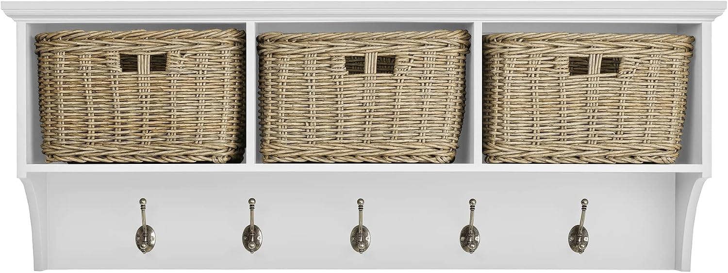 Statement Furniture Tetbury Large Hallway Set with Strong Storage Baskets and Cushion Seat