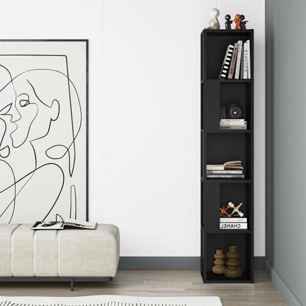 Decortie Piano Modern Corner Bookcase Tall Display Unit 158.9cm