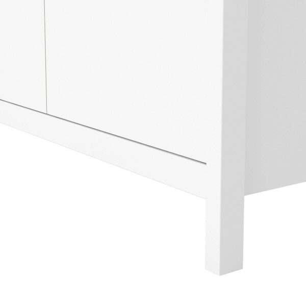 Wyld Haus Wildberry Matt White Wardrobe with 2 Doors Leather Handles