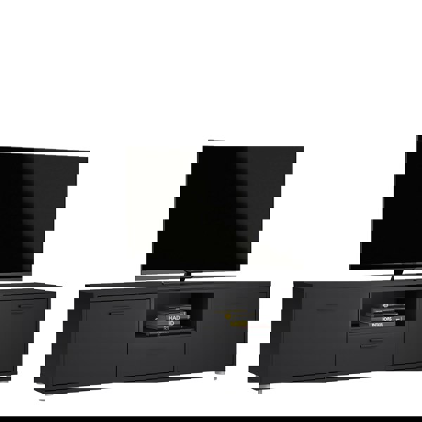 Furniture To Go Media TV Unit with 2 Doors 1 Drawer 147cm Black