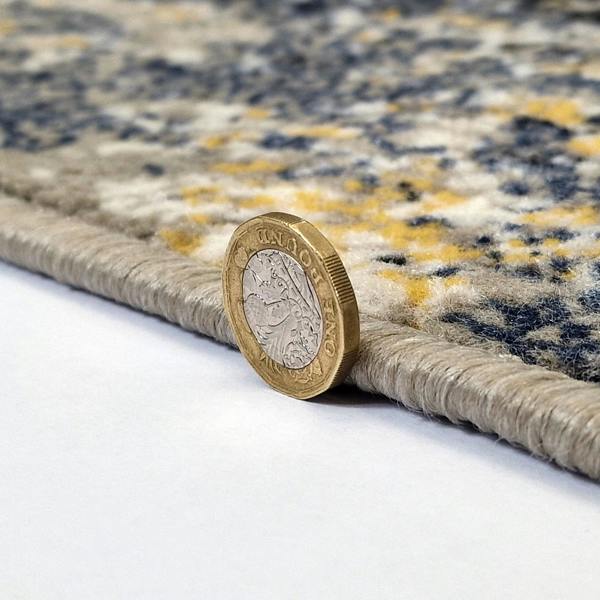 Modern Abstract Mottled Rug Grey Blue Yellow Beige Soft Low Pile Living Room Carpet