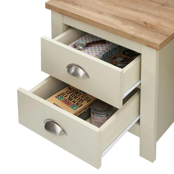 Timber Art Design Lisbon 2 Drawer Bedside Cabinet Bedroom Furniture Nightstand Table