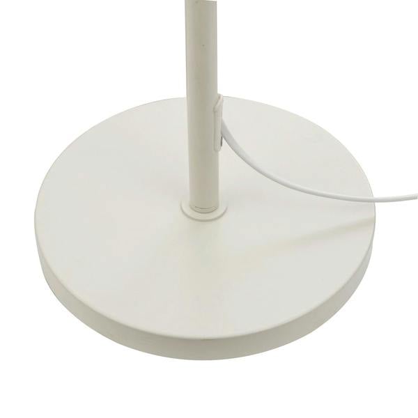 Muted Dove Grey Scandinavian Designed Floor Lamp with Wooden Trim Image 5