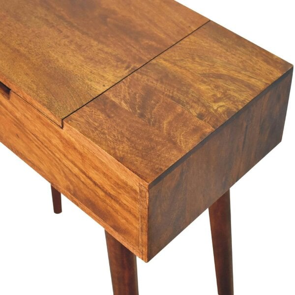 Wyld Haus Olbia Small Chestnut Mango Wood Foldable Mirror Dresser