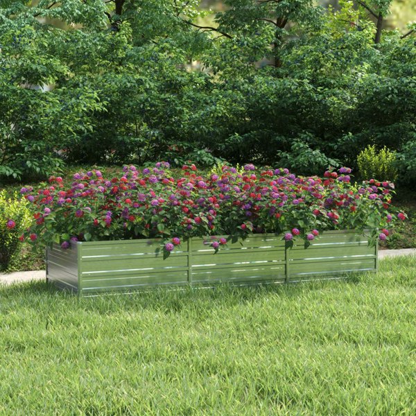Berkfield Garden Raised Bed 240x80x45 cm Galvanized Steel Silver