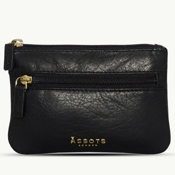 Assots London 'MARY' Black Soft Small Leather Coin Purse