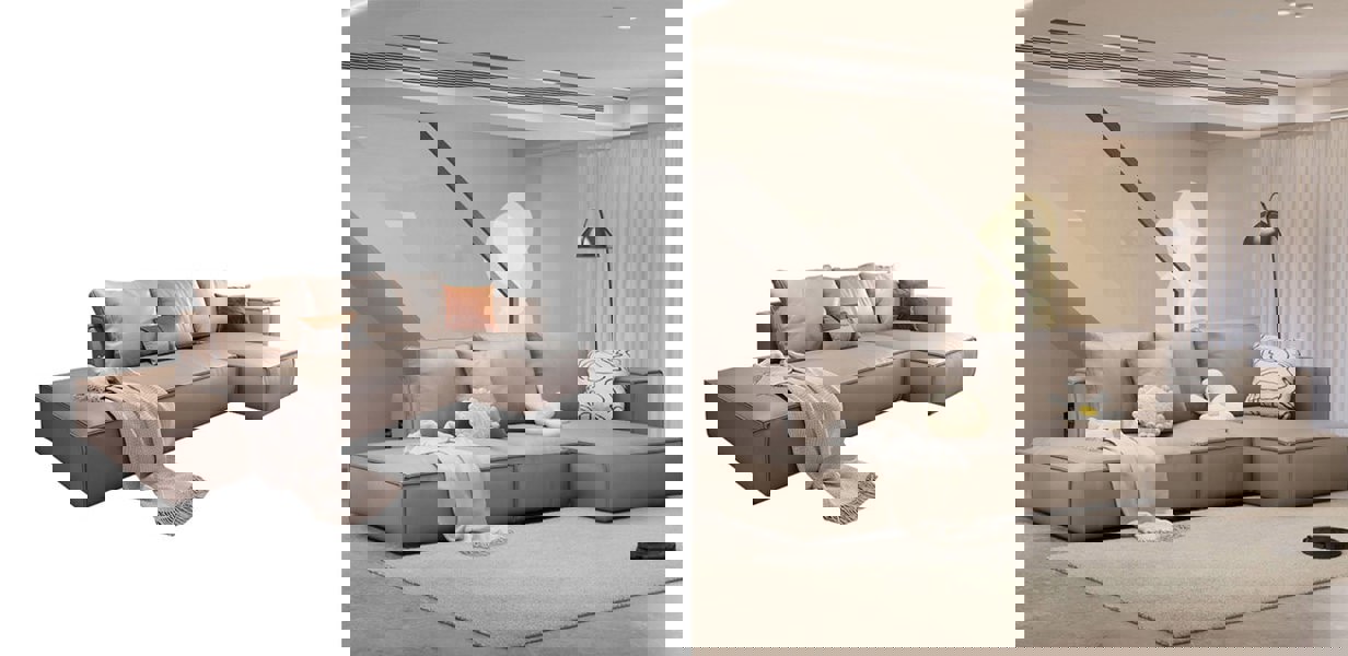 Zora Four Seater Corner Sofa, Real Leather-Ritconcept-Rit Concept