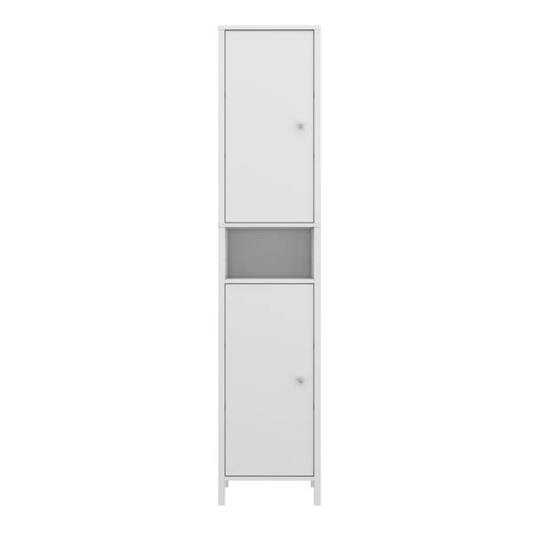 Furniture To Go Ipsarion High Cupboard with 2 Doors & Silver Handles in White