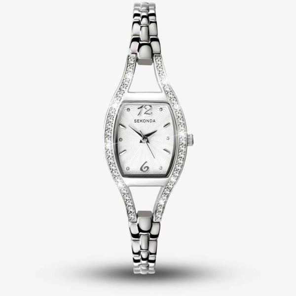 Sekonda Dress Cocktail Silver Cubic Zirconia Watch 4191