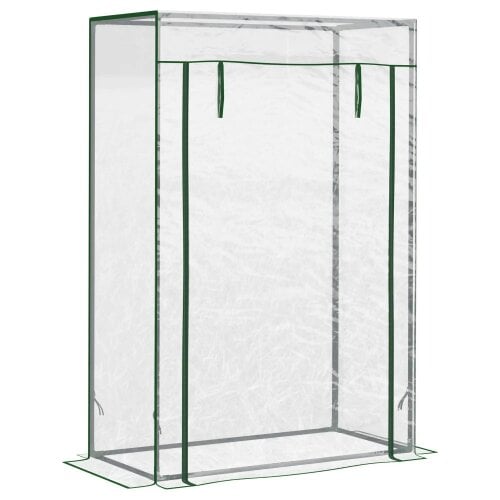 Bobobiy Tomato Greenhouse with Roll-up Door, Mini Greenhouse with PVC Cover, Outdoor Grow House Small Green House, 100 x 50 x 150cm, Transparent