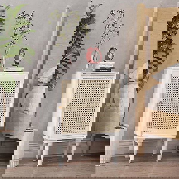 Tableau Rattan Bedside Table, Solid Wood-Weilai Concept-Weilai Concept