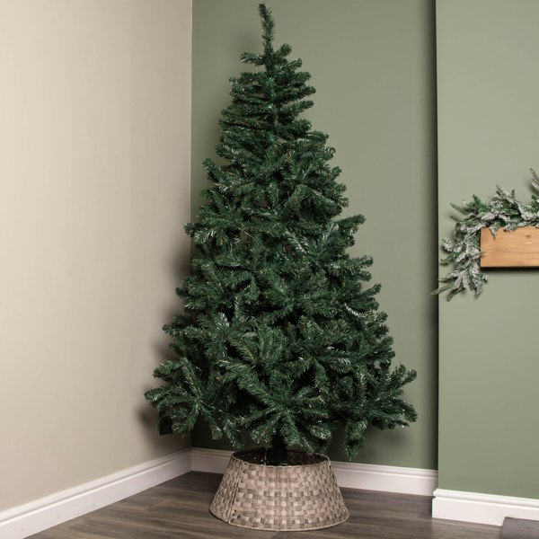 Samuel Alexander 40/58cm Samuel Alexander Medium KD Plastic Wicker Rattan Woven Christmas Tree Skirt in Grey