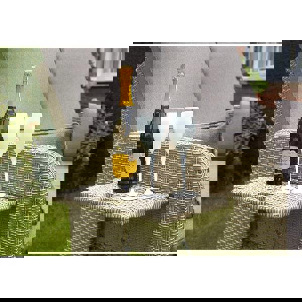 Amiens Rattan Twin Sun Lounger Bed Latte The Garden Furniture Shop