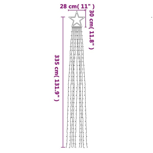 Berkfield Christmas Tree light 320 LEDs Cold White 375 cm