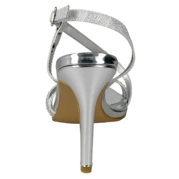 Spot On Ladies Spot On High Heel Diamante Sandals