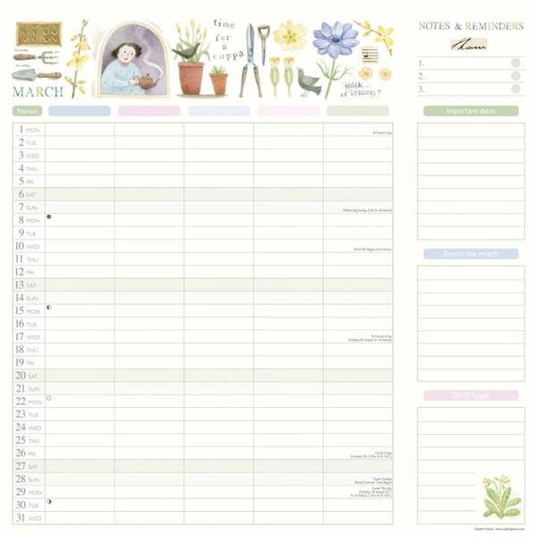 Judith Glover, Garden Days Mum's Household Family Planner 2027, Family Planners, Month To View, Lifestyle, Gift